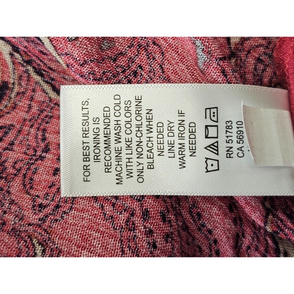 ALK Women's Small Maurices Pink Paisley Surplice Wrap Tank Top Blouse Shirt NEW - Picture 8 of 8